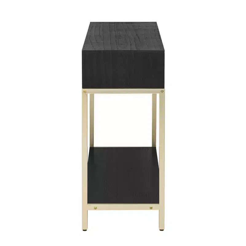 45.5W Console Table, Entryway Table with Two Drawers, Retro Hallway Table with Striking Geometric Design