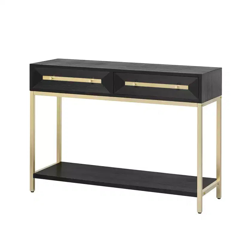 45.5W Console Table, Entryway Table with Two Drawers, Retro Hallway Table with Striking Geometric Design