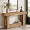 62.99" Narrow Farmhouse Entryway Console Table, 2-Tier Wood