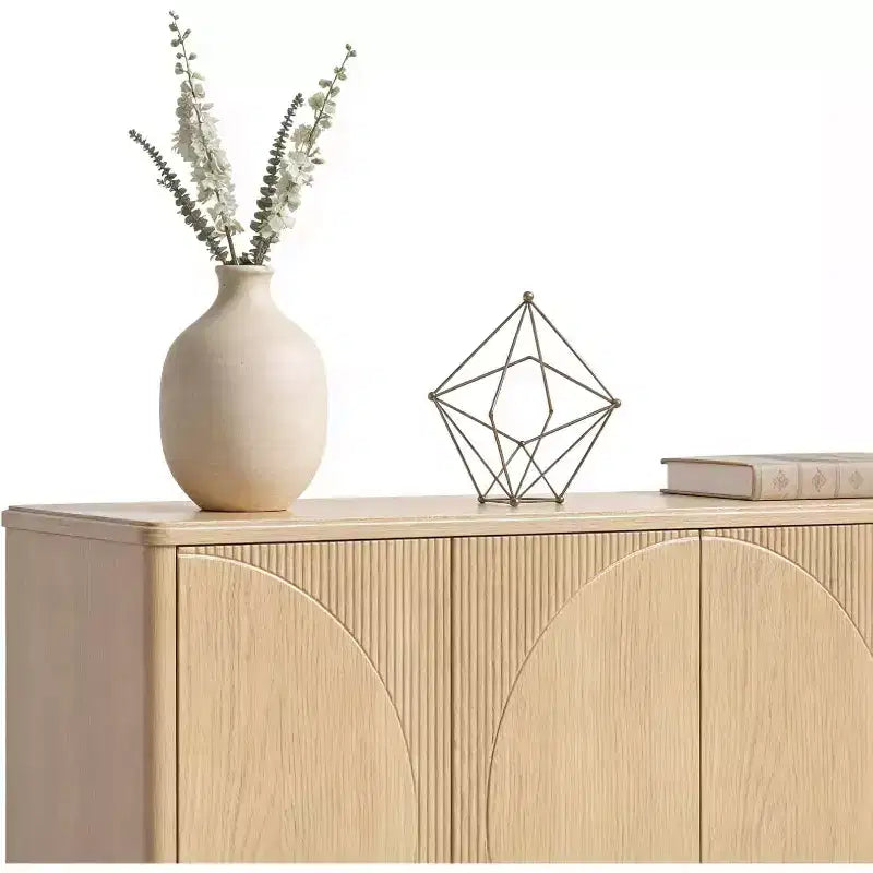 59" Oak Sideboard Buffet Cabinet, Modern Storage Credenza with Doors for Dining & Living Room, Light Oak