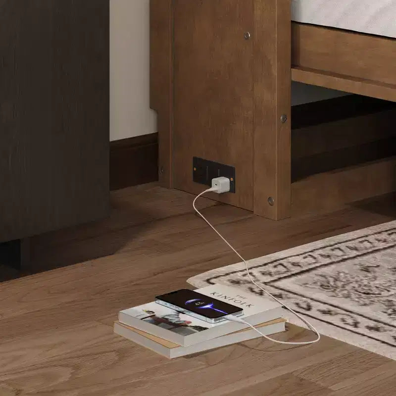 Twin Size Murphy Bed with Storage Shelves, Wooden Twin Cabinet Bed Wall Bed with Charging Station and Drawer, Folding Wall Chest Bed for Guest Room
