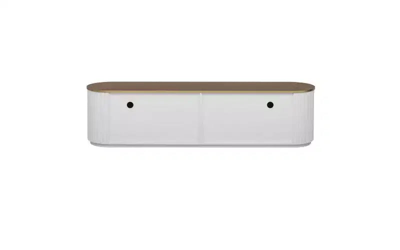 70.8" Modern Minimalist TV Stand, Fits TVs up to 80", 3 Drawers & 1 Shelf, Metal Handles, White