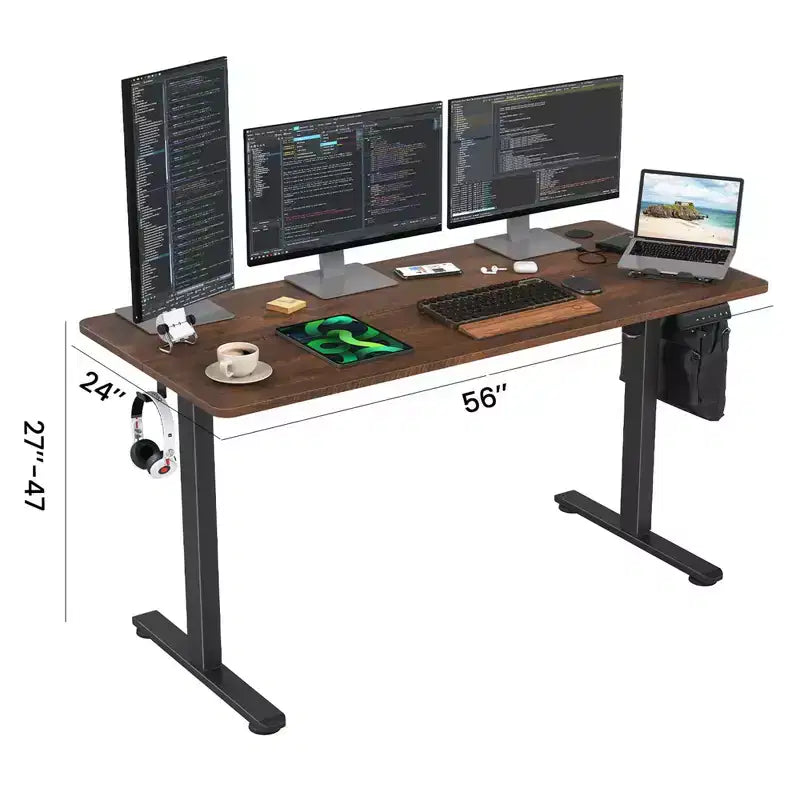 Home Office Electric Standing Desk, Adjustable Height Sit-Stand Desk with Splice Board