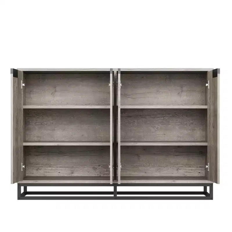 55" Sideboard Buffet Cabinet with Storage, Accent Cabinet with 4 Doors and Adjustable Shelves