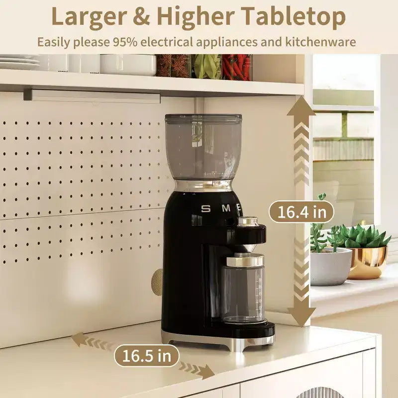 LED-Lit 66" Metal Kitchen Pantry Cabinet, 5-Tier Food Storage with Adjustable Shelves & Hutch Rack