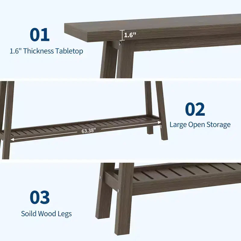 70.9in Long Console Tables, Farmhouse Narrow Sofa Table Behind Couch 2-Tier Entryway Table for Living Room Entrance Hallway Foyer