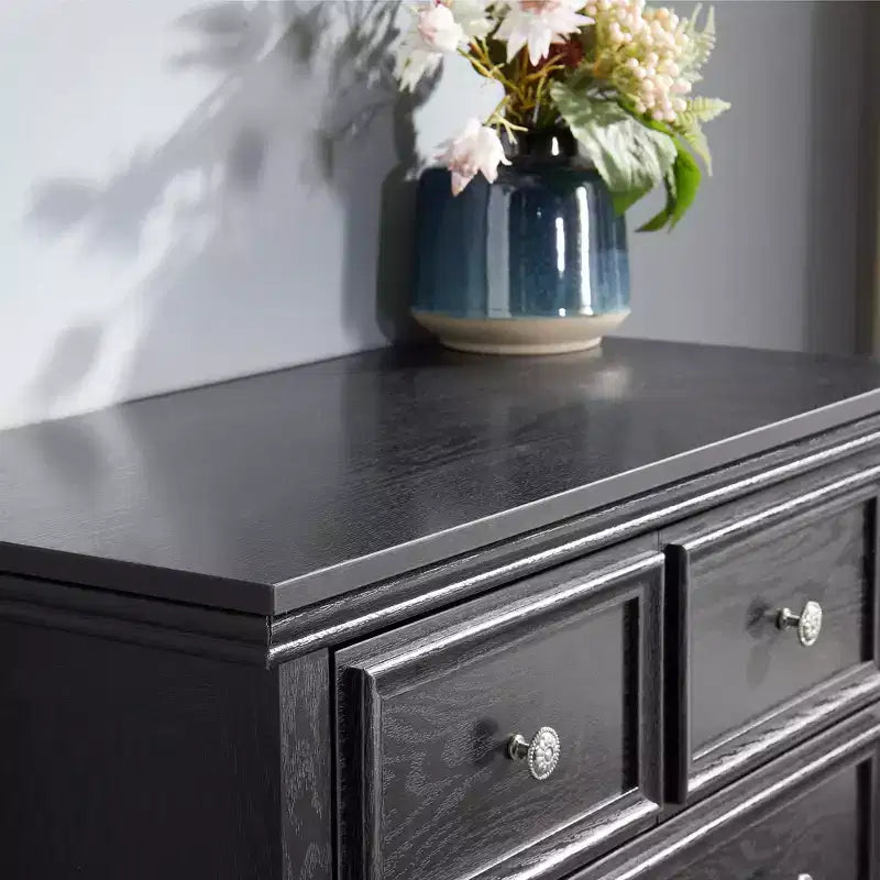 Modern 6 Drawer Dresser with Smooth Glide Drawers, Anti-Tipping Device, for Living Room
